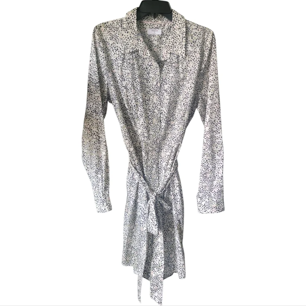 UNTUCKIT For Her/Phoebe Floral Print/ Wms Long Sleeve/Button Shirt Medi Dress/14 - Picture 2 of 10